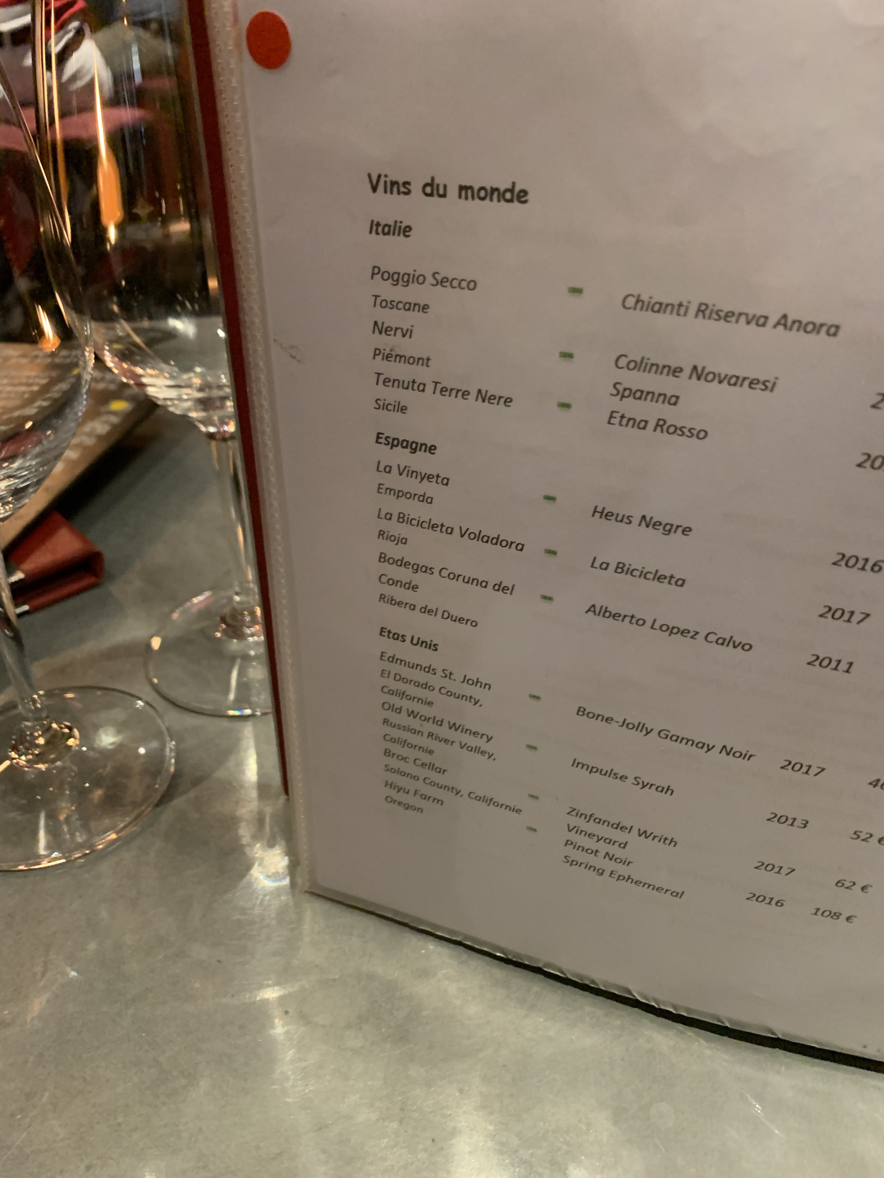 carte des vins du monde